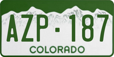 CO license plate AZP187