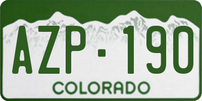CO license plate AZP190