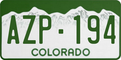 CO license plate AZP194