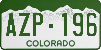 CO license plate AZP196