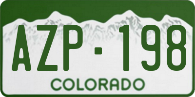 CO license plate AZP198