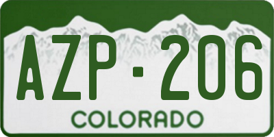 CO license plate AZP206