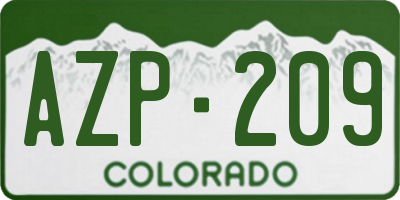 CO license plate AZP209