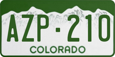 CO license plate AZP210