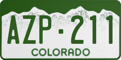 CO license plate AZP211
