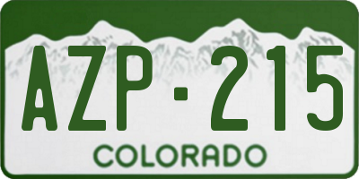CO license plate AZP215