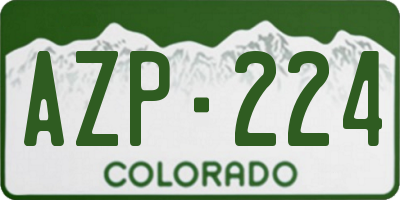 CO license plate AZP224