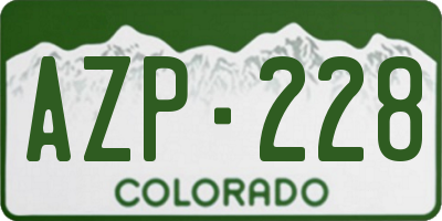 CO license plate AZP228