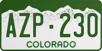 CO license plate AZP230