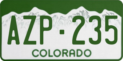CO license plate AZP235