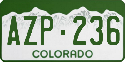 CO license plate AZP236