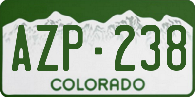 CO license plate AZP238
