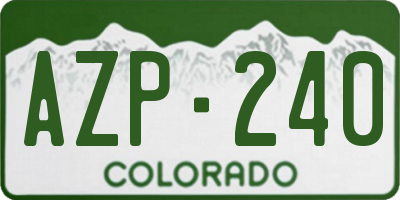 CO license plate AZP240