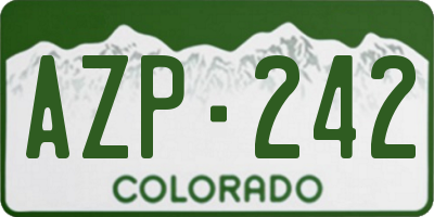 CO license plate AZP242
