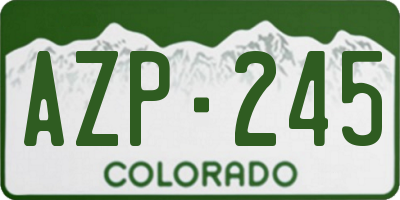 CO license plate AZP245