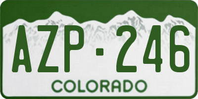 CO license plate AZP246