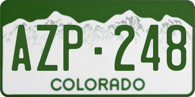 CO license plate AZP248