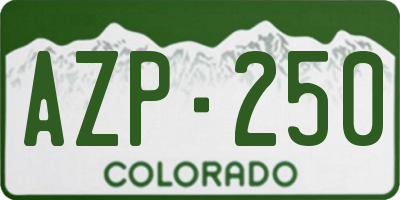 CO license plate AZP250