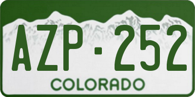 CO license plate AZP252