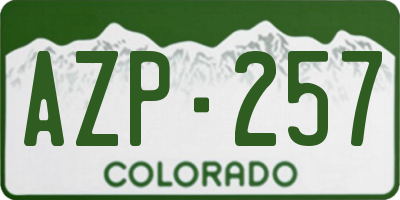 CO license plate AZP257