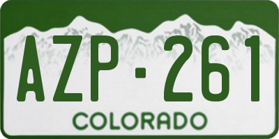 CO license plate AZP261