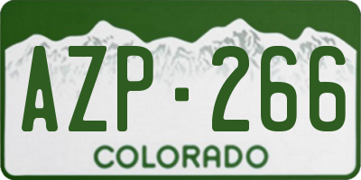 CO license plate AZP266