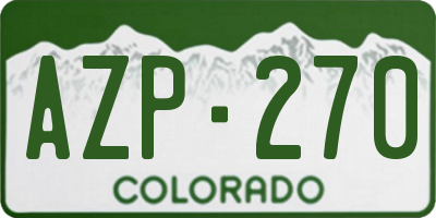 CO license plate AZP270