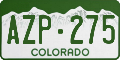 CO license plate AZP275