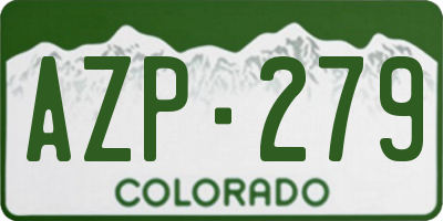 CO license plate AZP279
