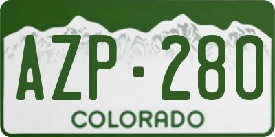 CO license plate AZP280