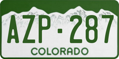 CO license plate AZP287