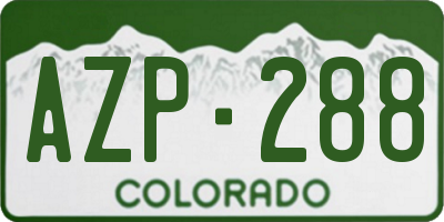 CO license plate AZP288