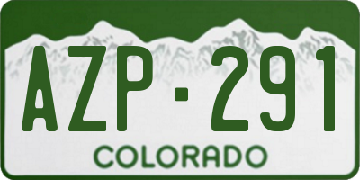 CO license plate AZP291