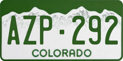CO license plate AZP292