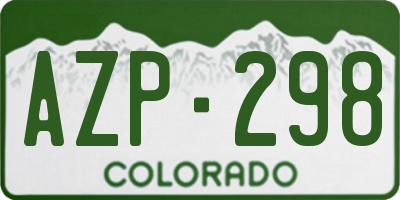 CO license plate AZP298