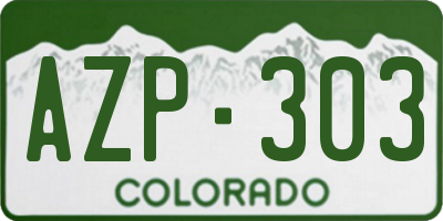 CO license plate AZP303
