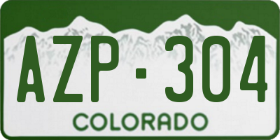 CO license plate AZP304