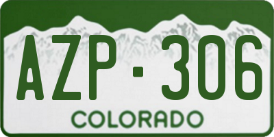 CO license plate AZP306