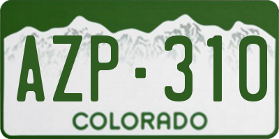 CO license plate AZP310