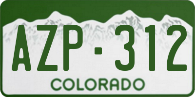 CO license plate AZP312