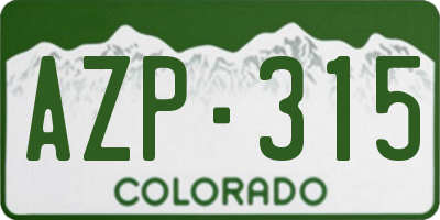 CO license plate AZP315