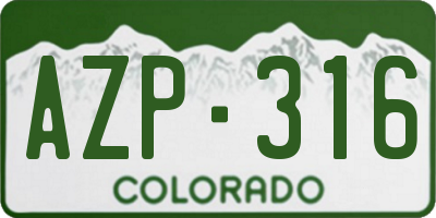 CO license plate AZP316