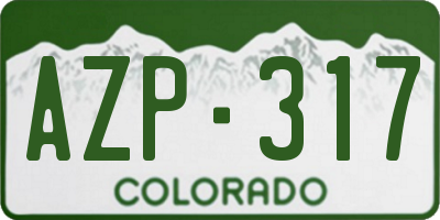 CO license plate AZP317