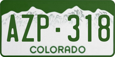 CO license plate AZP318