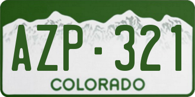 CO license plate AZP321