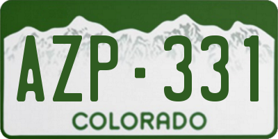 CO license plate AZP331