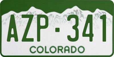 CO license plate AZP341