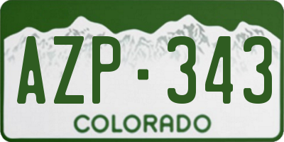 CO license plate AZP343