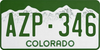 CO license plate AZP346