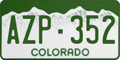 CO license plate AZP352